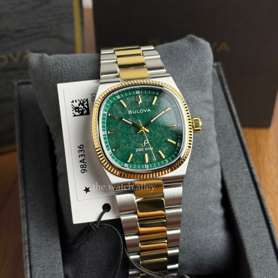 Bulova Bulova Super Seville Precisionist Jade Green - 98A336 Natural Jade Stone Dial - Two-Tone Gold 35mm