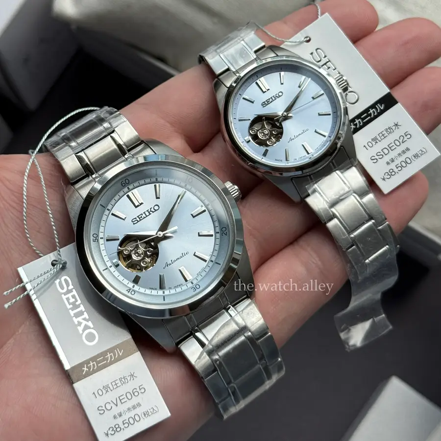 Seiko His & Hers | Couple Watch JDM Seiko - Open Heart - Ice Blue / Light Blue Dial 2026 Spring Collection - Limited Edition