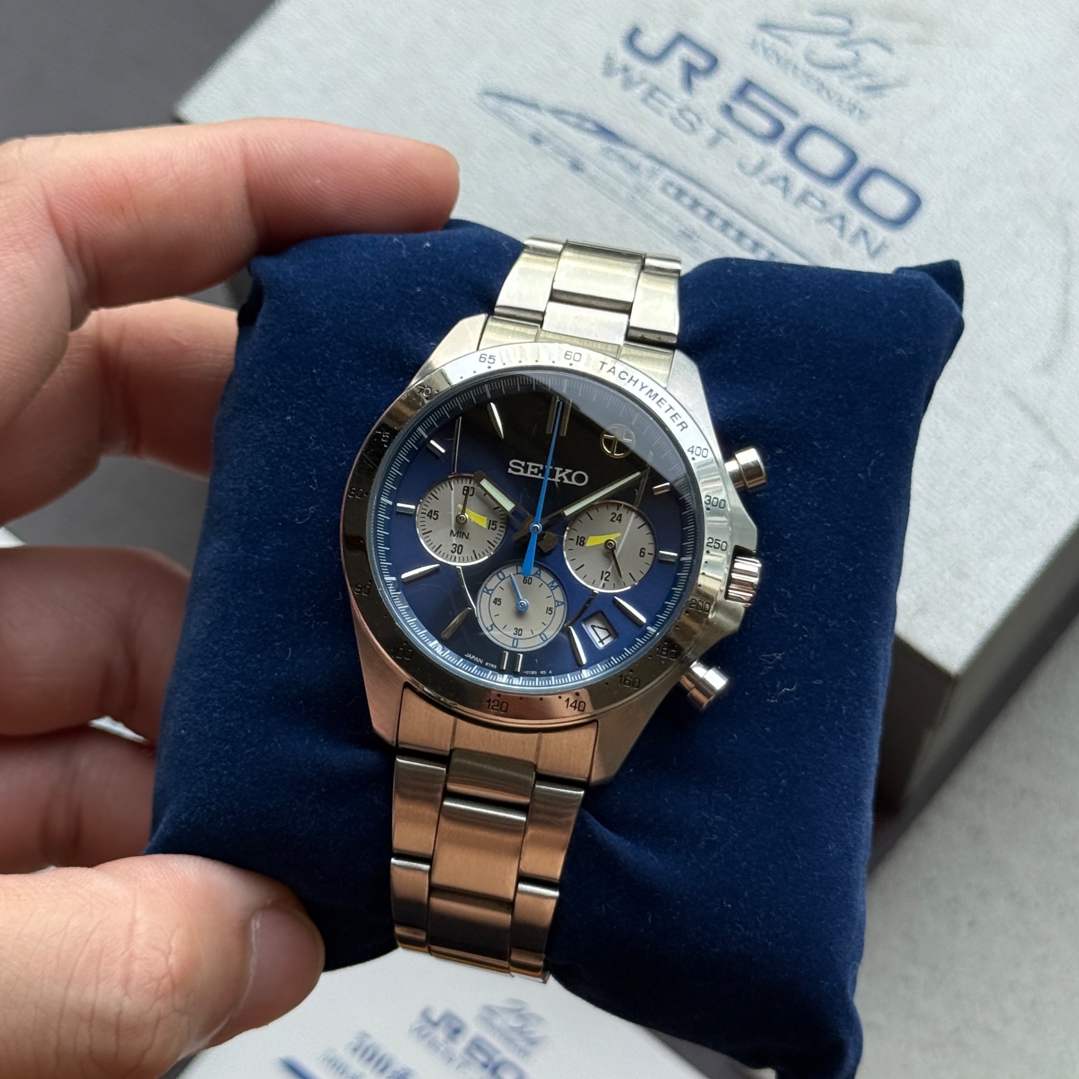 Seiko JDM Seiko x JR West - 500 Kodama Train 25th Anniversary Limited Edition 5,000pcs - Blue Chronograph