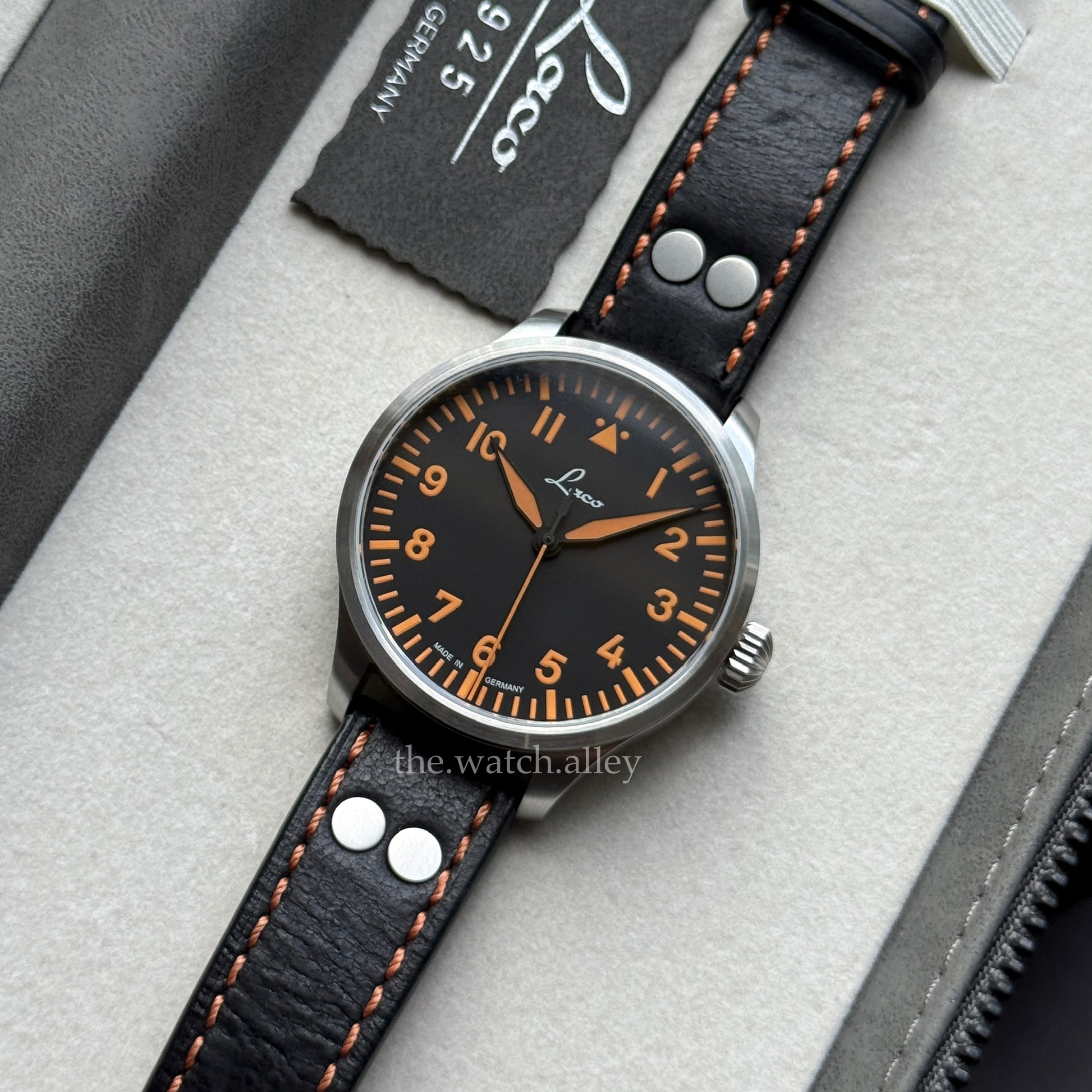 Laco Laco Pilot Neapel 39mm - Type A Dial Automatic Flieger Watch - Black & Orange Ref. 862129