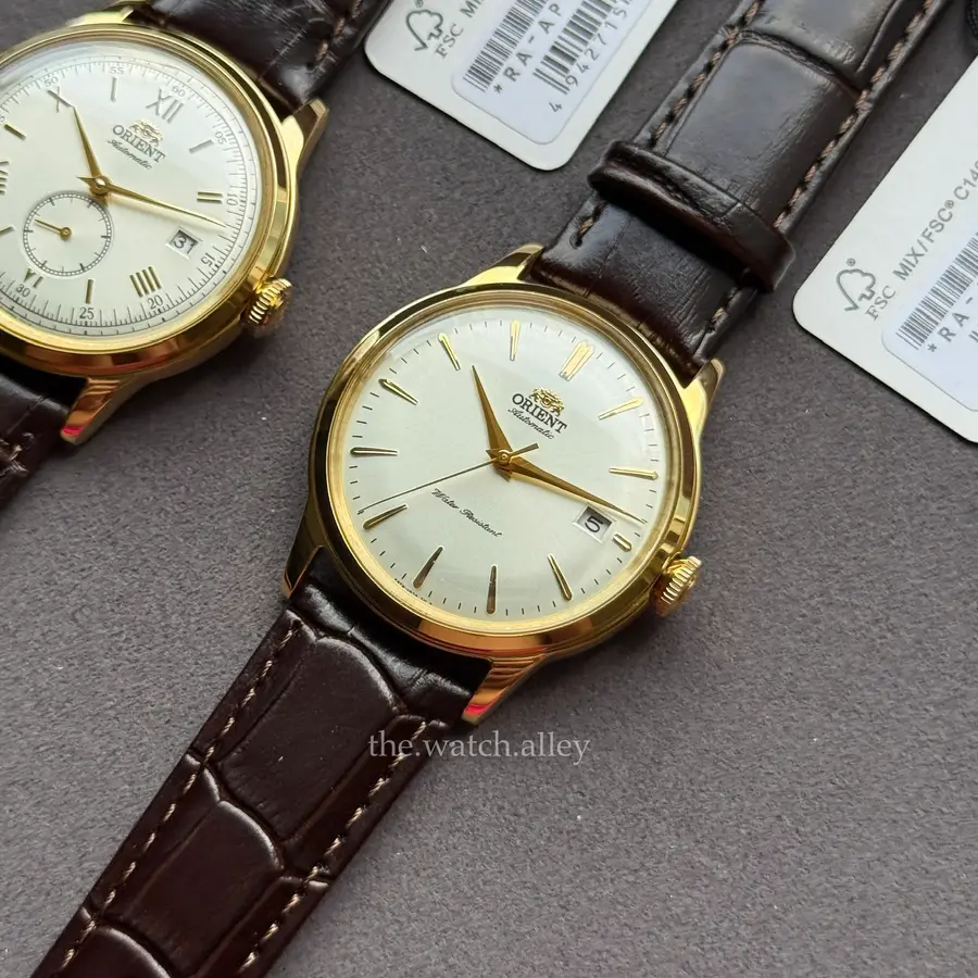 Orient Orient Bambino 38mm - Gold Case White Dial / Brown Leather Strap - RA-AC0M01S30B