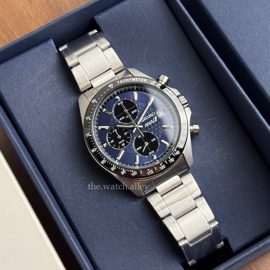 Seiko RARE JDM Seiko x ANA (All Nippon Airways) Chronograph - SZSJ094 Blue Dial - ANA International In-Flight Exclusive