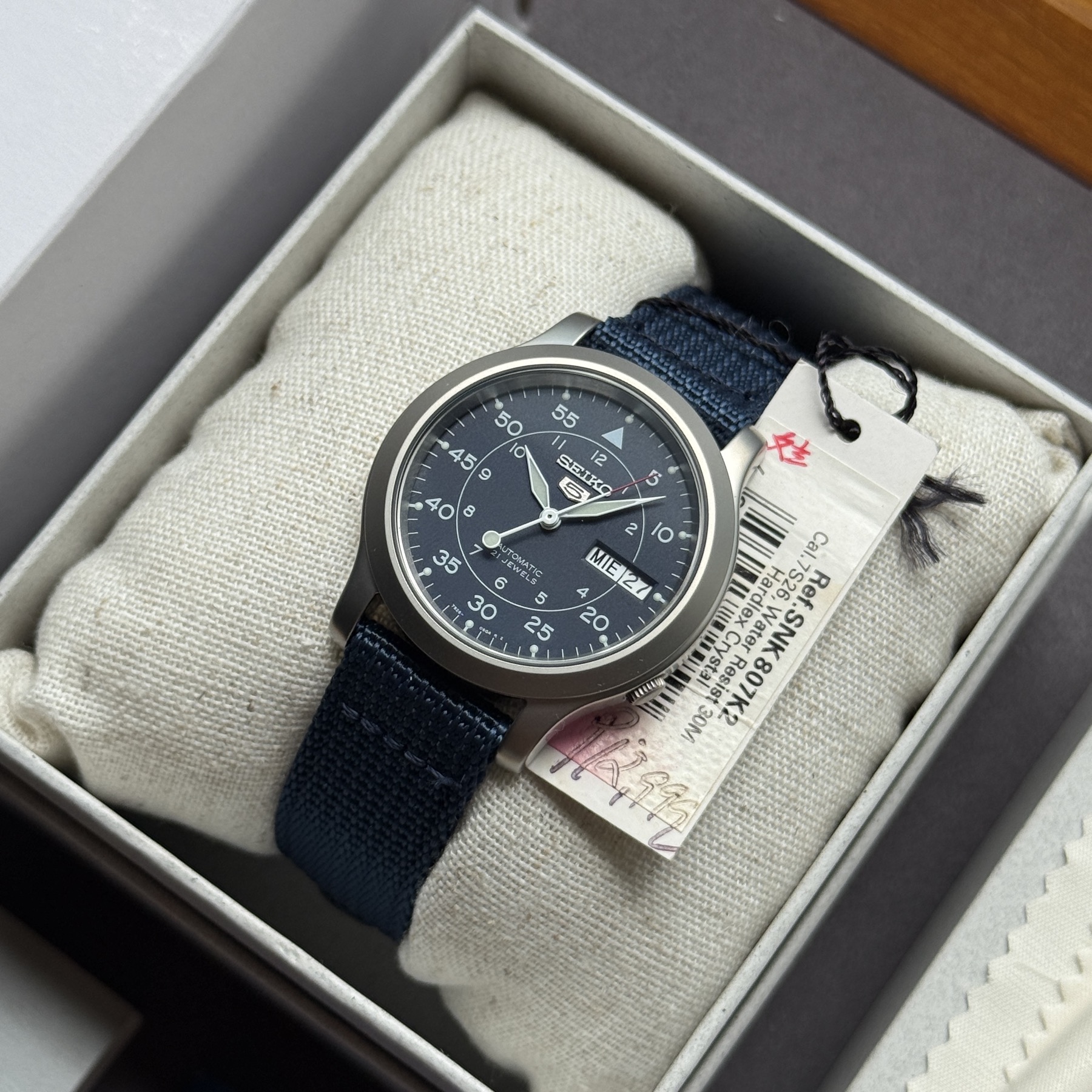 Seiko Seiko 5 - SNK807 / SNK807K2 Blue Dial / Blue Nylon Strap - Field Watch