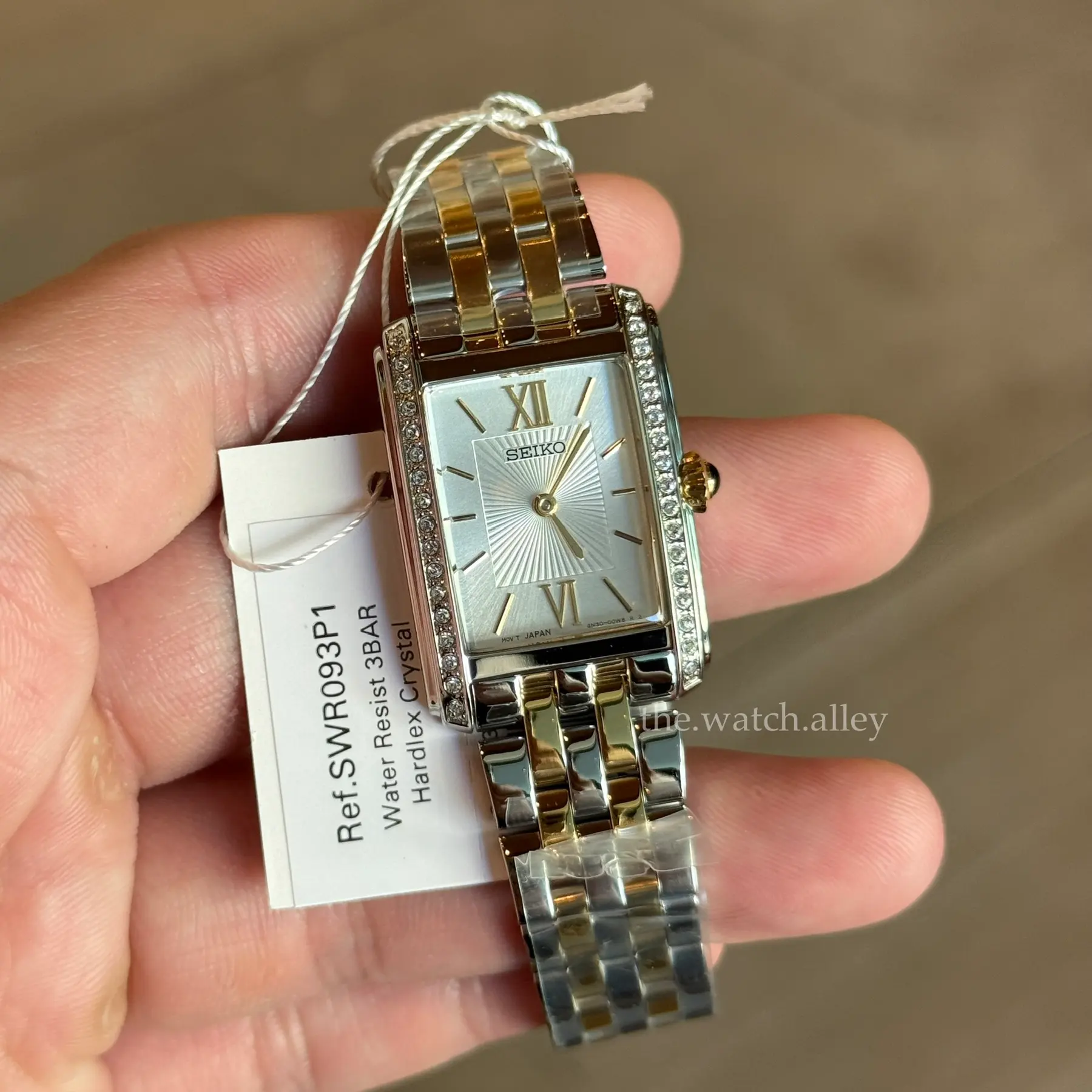Seiko Seiko Essentials - Classic Tank SWR093 / SWR093P1 Two-tone Gold with Crystals Ladies’ Watch
