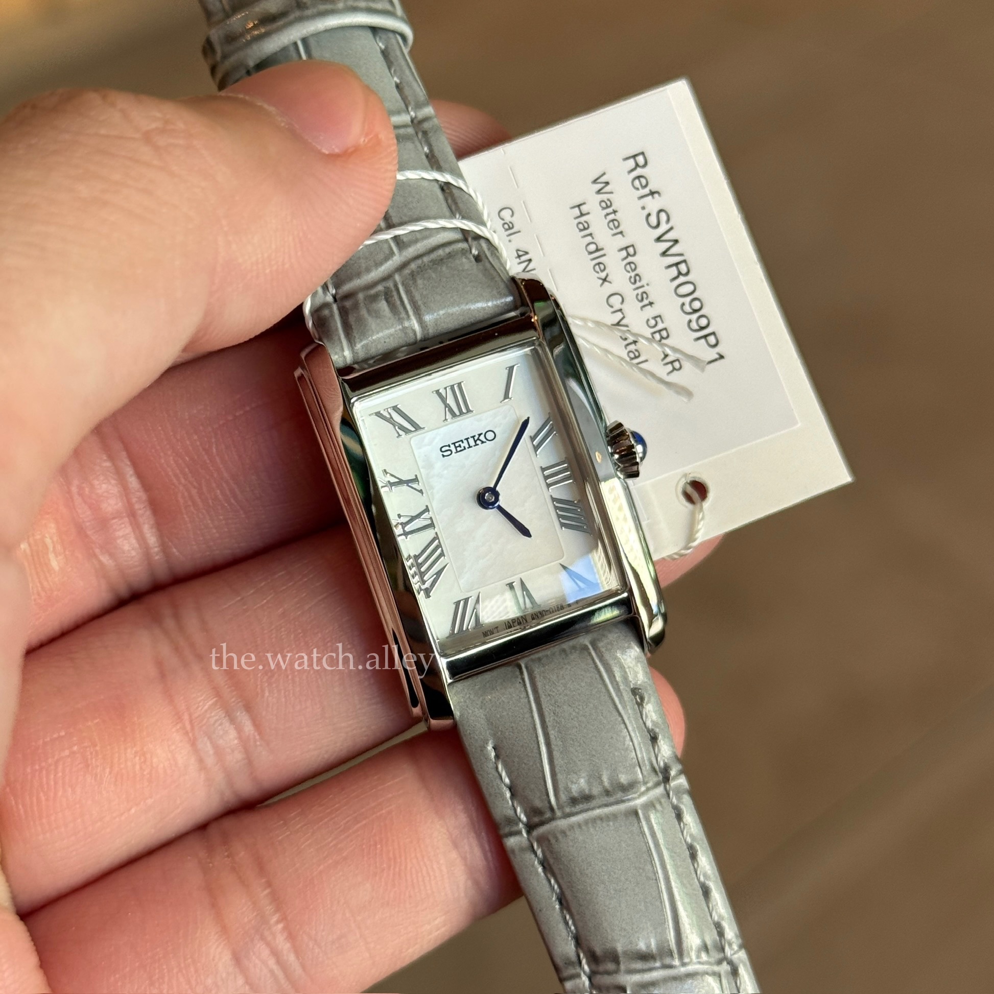 Seiko Seiko Essentials - Classic Tank SWR099 / SWR099P1 Cream / White Mother-of-Pearl (MOP) Dial - Silver Case Ladies’ Watch