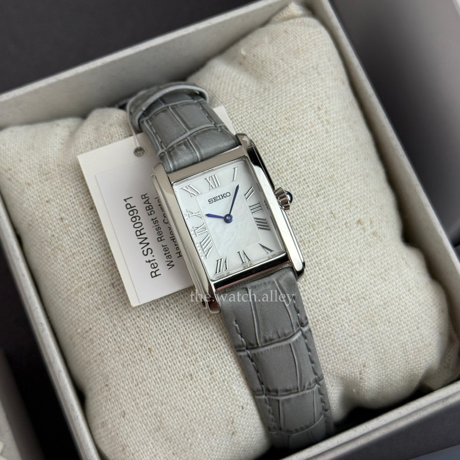 Seiko Seiko Essentials - Classic Tank SWR099 / SWR099P1 Cream / White Mother-of-Pearl (MOP) Dial - Silver Case Ladies’ Watch