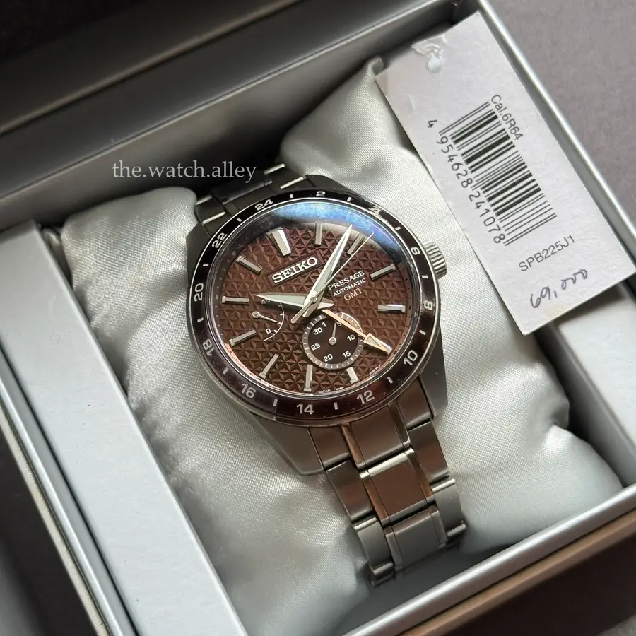 Seiko Seiko Presage - Automatic True GMT “Hihada-Iro” SPB225 / SPB225J1 Brown - Sharp Edged Series