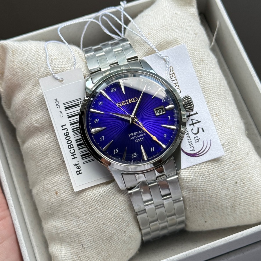 Seiko Seiko Presage Cocktail Time GMT - HCB006 / HCB006J1 "Edo Murasaki" Purple Dial - 145th Anniversary Limited Edition 6,000pcs