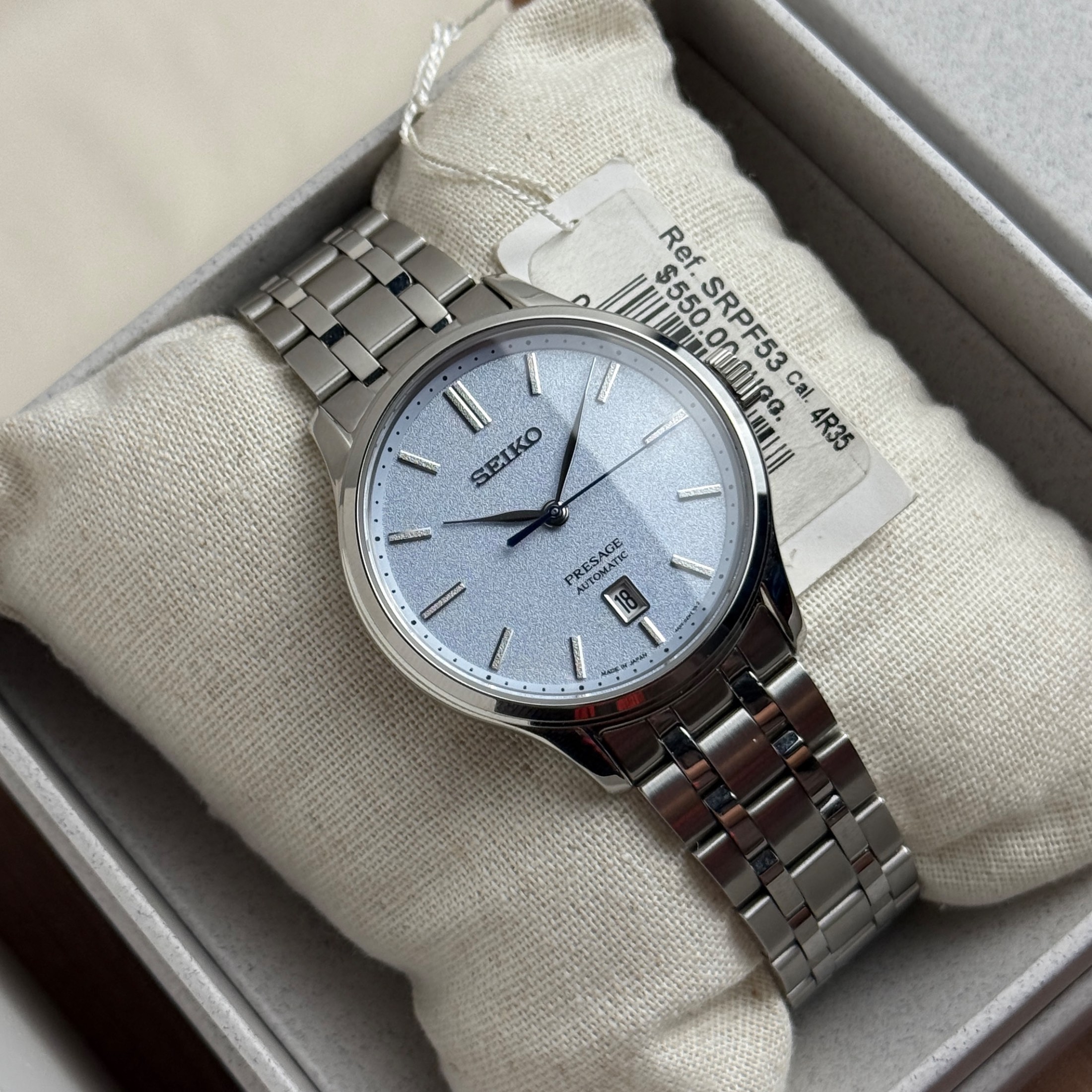 Seiko Seiko Presage Japanese Garden - SRPF53 / SRPF53J1 Light Blue Textured Dial - U.S. Exclusive Automatic Dress Watch