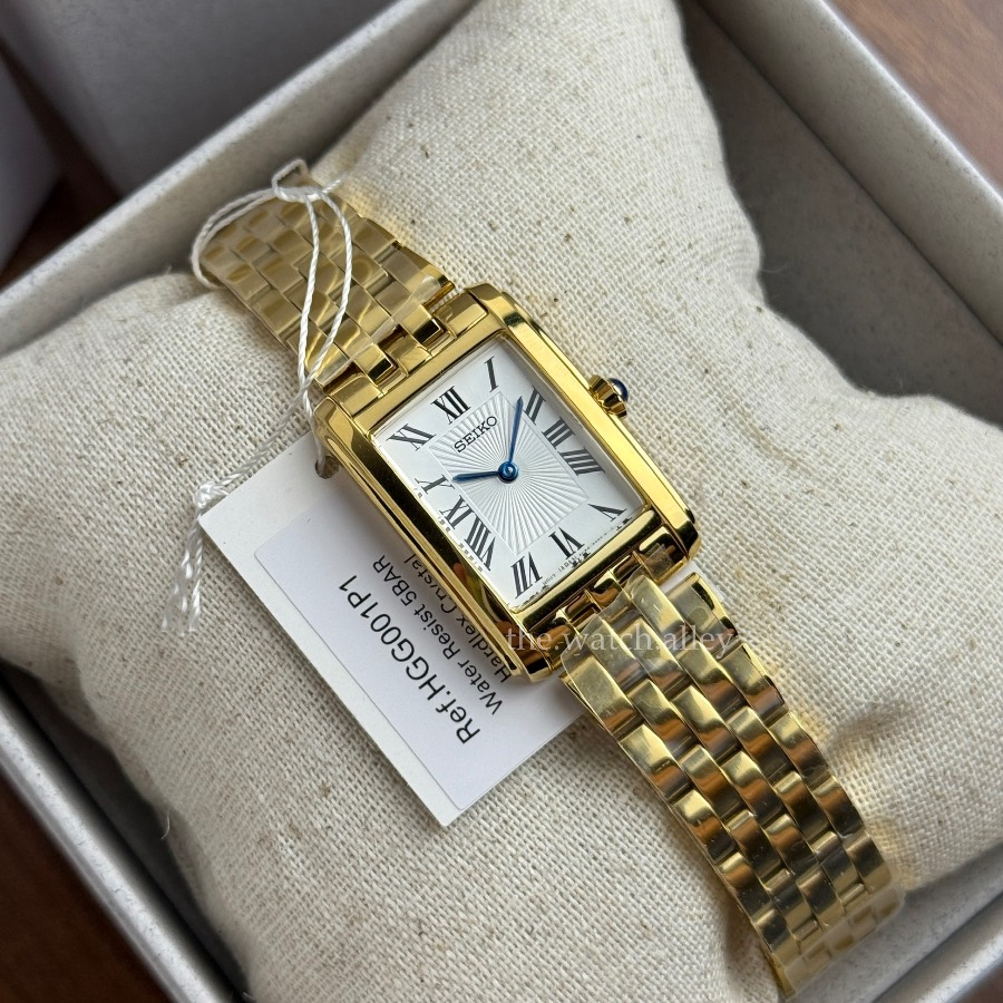 Seiko Seiko Tank Ladies - HGG001 / HGG001P1 Gold Tone Case and Bracelet - Dress Watch