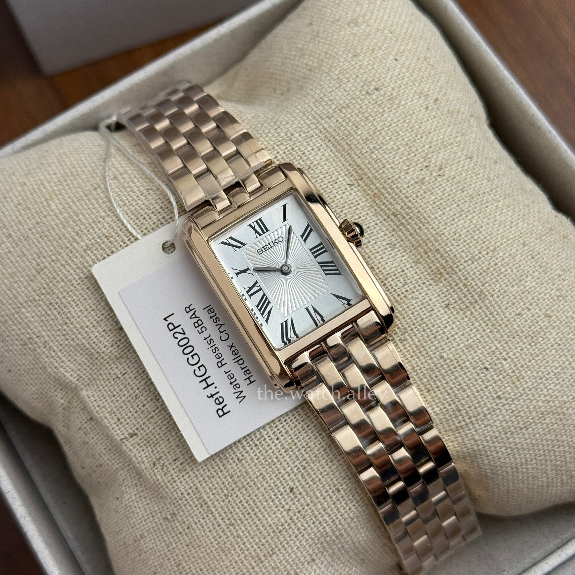 Seiko Seiko Tank Ladies - HGG002 / HGG002P1 Rose Gold Tone Case and Bracelet - Dress Watch