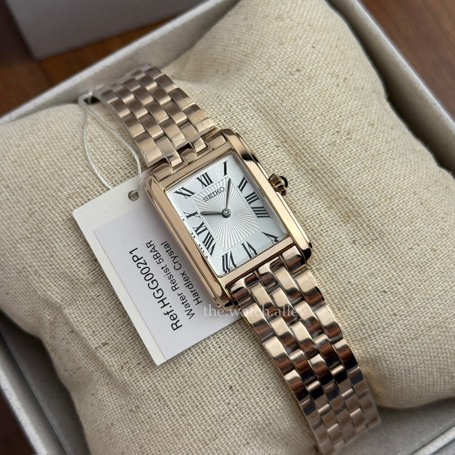 Seiko Seiko Tank Ladies - HGG002 / HGG002P1 Rose Gold Tone Case and Bracelet - Dress Watch
